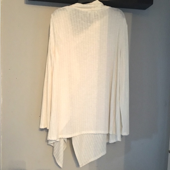 LAST ONE! w/TAG Light FLYAWAY Open CARDIGAN- White - Picture 8 of 8